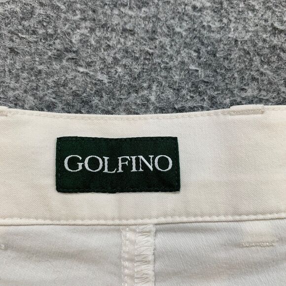 Golfino Shorts Mens 32 Ivory Mid Rise Golf Performance Chino Zip Fly Wicking - Picture 6 of 15